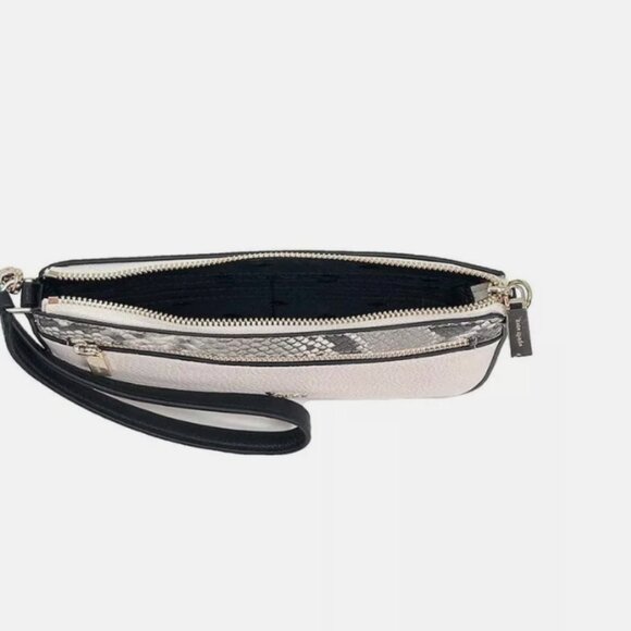 Kate Spade Leila Convertible Wristlet Wallet Clutch Pebble Leather Snake Skin - Picture 5 of 5